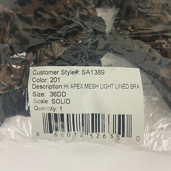 Smart & Sexy Bra Size 36DD Black Leopard Print Mesh Padded Underwire NWT - Picture 8 of 8